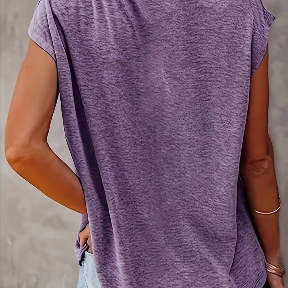 PURPLE cap sleeve tee shirts size LG & XXL. Aqua Flip Flops size L. - Picture 3 of 3